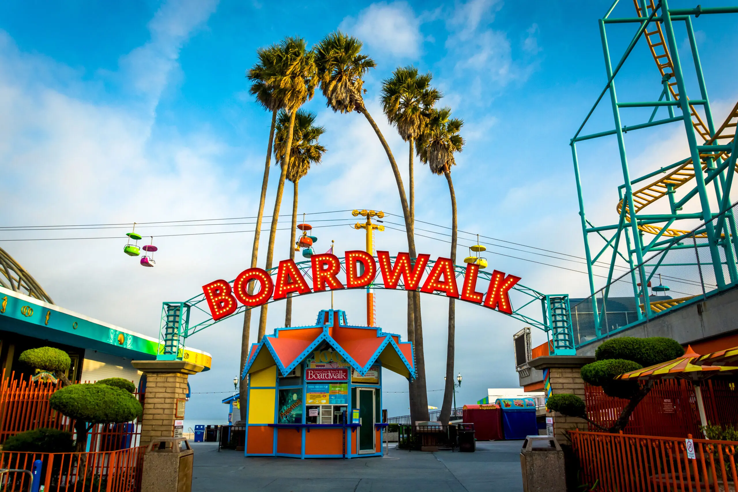 Entrance to the Boardwalk, in Santa Cruz, California.